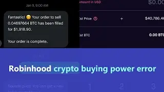 Robinhood crypto buying power error that makes cryptotrading very inconvenient! You need to watch it