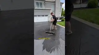 This Driveway got the Triple Combo🥊☠️ #satisfying #asphalt #sealcoating
