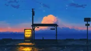 Black Cat Bus Stop At Dusk Live Wallpaper