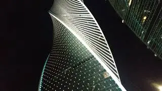 Москва Сити Здание(башня) "Эволюция" в ночное время. Наверное самое красивое архитектурное решение