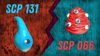Игрушка Эрика и голубой каплеглазик из пластилина \ scp 131 и scp 066 лепка для начинающих