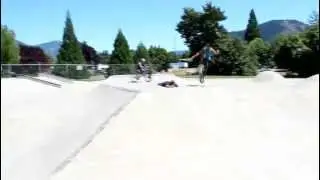 Ollieing Over Kid On Giant Pyramid.