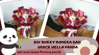 Tutorial Buket Boneka dan Snack Hello Panda| Diy Buket Kado Unik|  dengan Link Pembelian