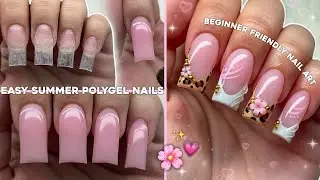 EASY SUMMER POLYGEL NAILS🌸 BEGINNER FRIENDLY NAIL ART & CUTE SUMMER NAIL DESIGN | Nail Tutorial