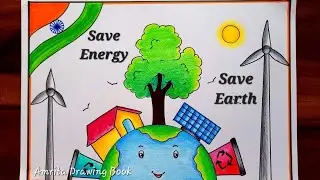 Akshay Urja Day Drawing | Sustainable Energy Drawing | Renewable Energy Day drawing | Save Energy