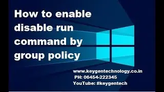 How to enable disable run command by group policy -in hindi