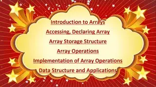 Introduction to An Arrays in Data Structures and Algorithms Lectures by Computer Education for all
