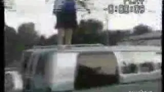 Fat boy falls from a Van