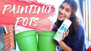 SPRAY PAINTING PLASTIC PLANTERS (not a tutorial)