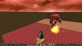 Doom infighting Cyberdemon Lord vs 70 hellknights
