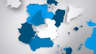 Wolrd Map | Motion graphics animated map of spain forming white