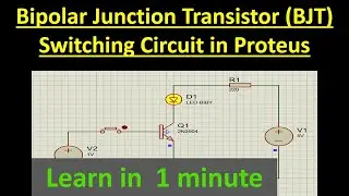 BJT switching circuit in PROTEUS | Project file available for download