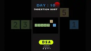 INSERTION SORT ANIMATION VIDEO 🎯👨🏻‍💻👩🏻‍💻 #coding #coderslife #dsa