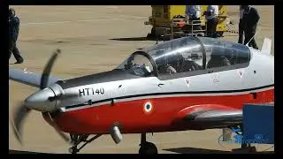 ACTIONS OF HTT 40 BASIC TRAINER AIRCRAFT (closeup view ) 4K #aeroindia2025 #airforce #aviation