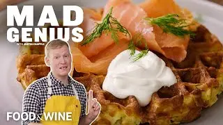 Waffled Potato Blini with Smoked Salmon | Mad Genius | Food & Wine