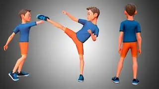 Character Boy All Animation. Stylized 3D model.
