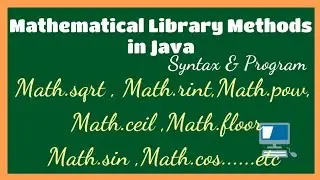 Mathematical Library Methods in Java: Math Functions of Java
