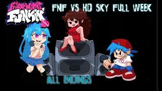 FnF VS. Sky Full Week Mod || ALL ENDINGS || Friday Night Funkin'