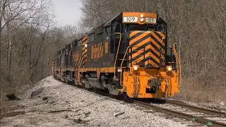 Trio of GP35-3's on Wheeling & Lake Erie 663 W&LE on the Cleveland sub 109