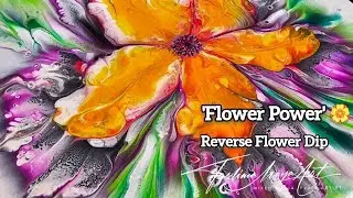200. Acrylic Pour Painting - Flower Dip with a Zip Seal Bag?! 🏵😍