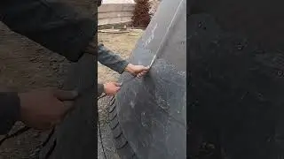 Вежа із сланцю. Розмітка по колу. Зійдеться чи як завжди😆? #дах #сланець #покрівля #кровля #сланец