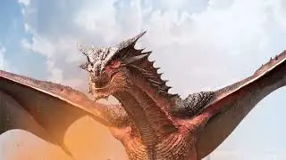 Dragon Flying over City