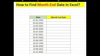 How to Find Month End Date in Excel || Excel में कैसे पता करें महीने की अंतिम तिथि ?