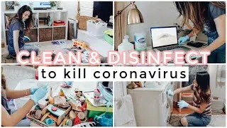 EXTREME CLEAN & DISINFECT WITH ME! How to Disinfect Everything In Your Home After A Virus | Justine