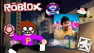Me encuentro a Mrbeast en Running from the internet JUGANDO con amigos ROBLOX