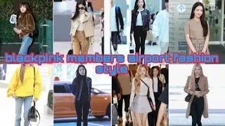 blackpink members airport fashion style #blackpink #rose #lisa #jennie #jisoo