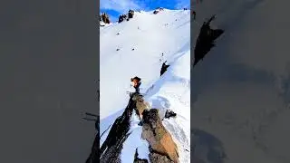 drone shot of skiing down the rock wall ride! pov on my page