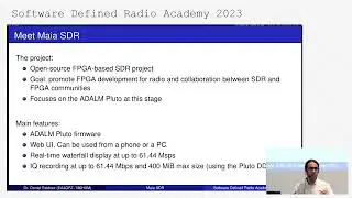 SDRA'23 - 08 - Daniel Estévez, EA4GPZ: Maia SDR: An open-source FPGA SDR project with ADALM Pluto