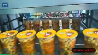 Popcorn cup with easy tear filling line