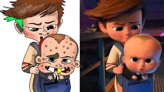 The Boss Baby - Saving Puppies and Parents | Funny Drawing Meme | Boss Baby and Tim Drawing Meme P2
