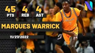 Northern Kentucky Norse guard Marques Warrick scored 45 points vs the Tennessee Tech Golden Eagles