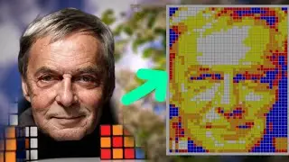 Собрала портрет ЭРНЁ РУБИКА из кубиков Рубика | pixel cubing