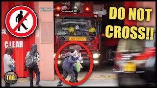 [Hong Kong] Pedestrians in Front of Fire Truck! - Light Rescue & Hydraulic Platform Responding