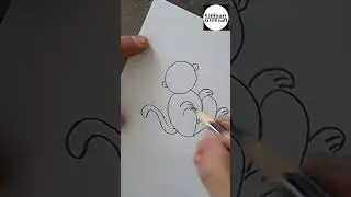 Easy monkey Drawing #shorts #shortsfeed #youtubeshorts #drawing #art