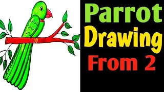 how to draw parrot from number  2 ll #numberdrawing ‎@subhuarts
