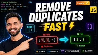 How to Remove Duplicate Elements from Array in JavaScript FAST | JS Array Optimization Tutorial