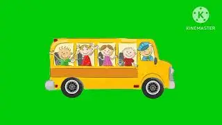 Moving School Bus Green screen
