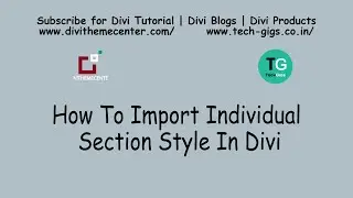 How To Import Individual Section Style In Divi