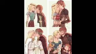 Иккинг и Астрид ключевые поцелуи комикс Икстрид  hiccup kissing Astrid 