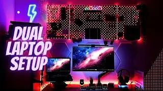 Home Office - Dual Laptop Desk Setup