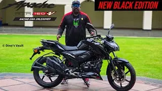 TVS Apache RTR 160 4V BLACK EDITION Walkaround Review | Priced @ ₹1.19/- lacs ex-showroom