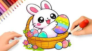 HOW TO DRAW A CUTE EASTER BUNNY 🐇🥚