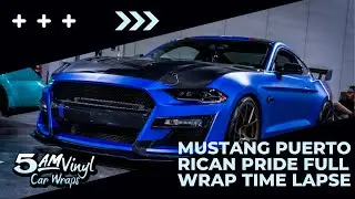 Mustang full wrap time lapse - Puerto Rican pride wrap Boricua
