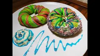Цветные пончики.Американские Донатс. Rainbow Bagels.