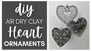3 Easy Air Dry Clay Heart Ornaments