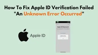How To Fix Apple ID Verification Failed 